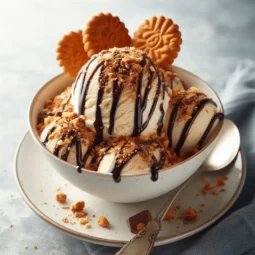 the image shows amaretto ice cream