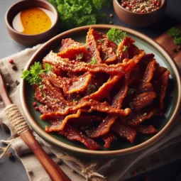 the image shows chicken jerky